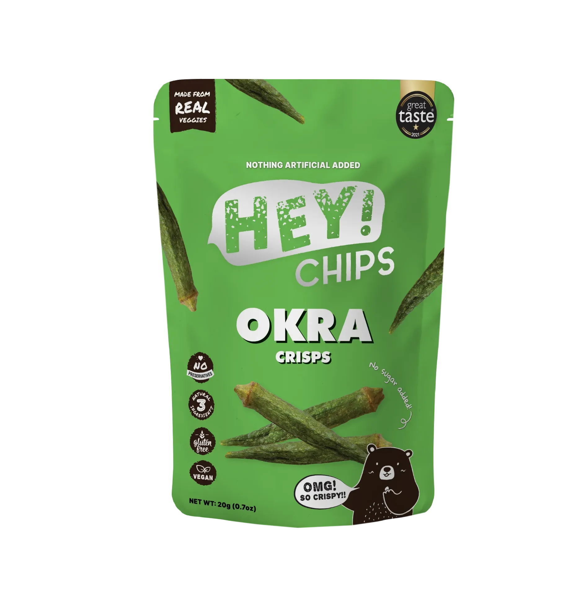 Hey! Chips Okra Crisps Regular 20g