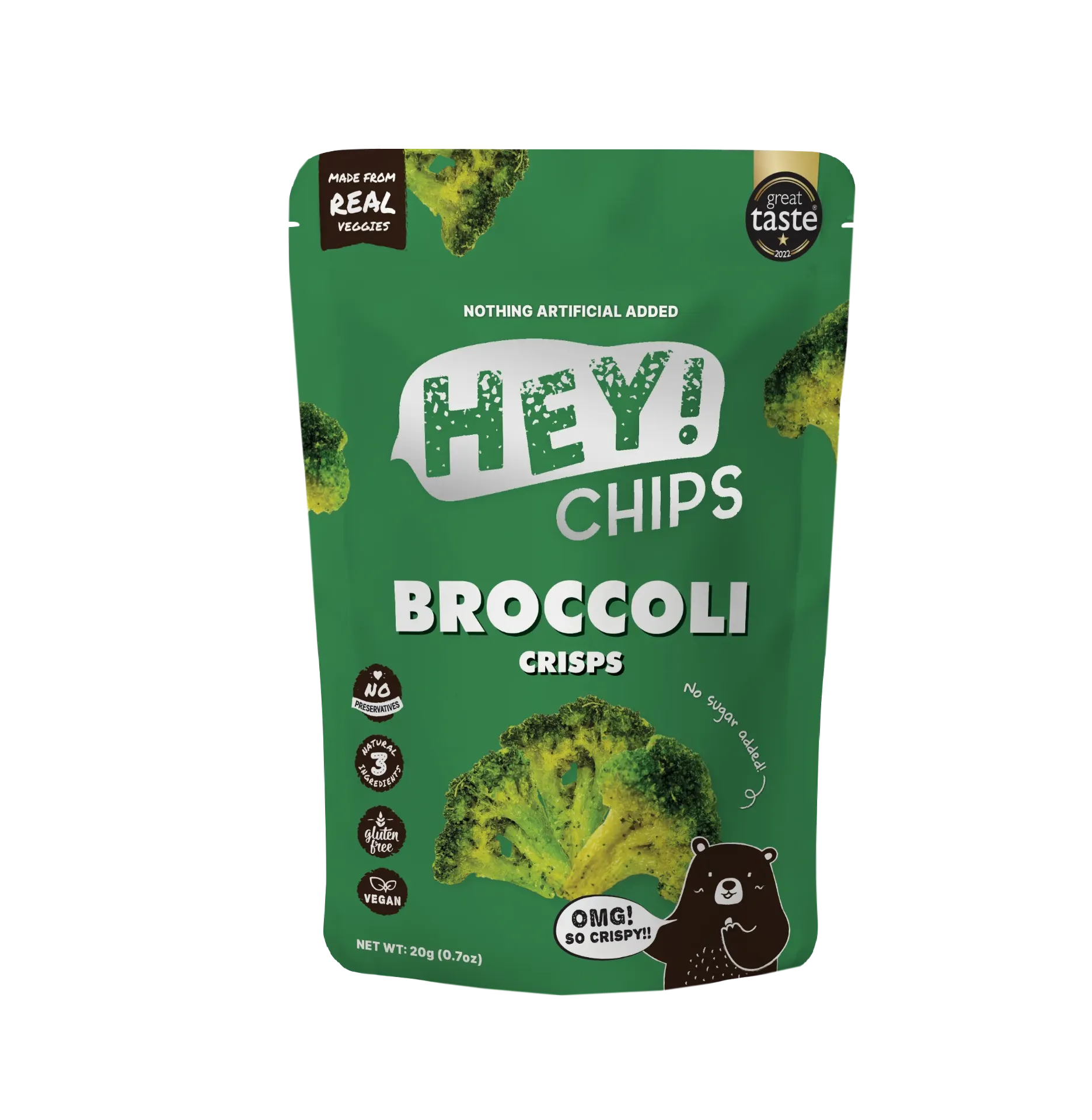Hey! Chips Broccoli Crisps Regular 20g